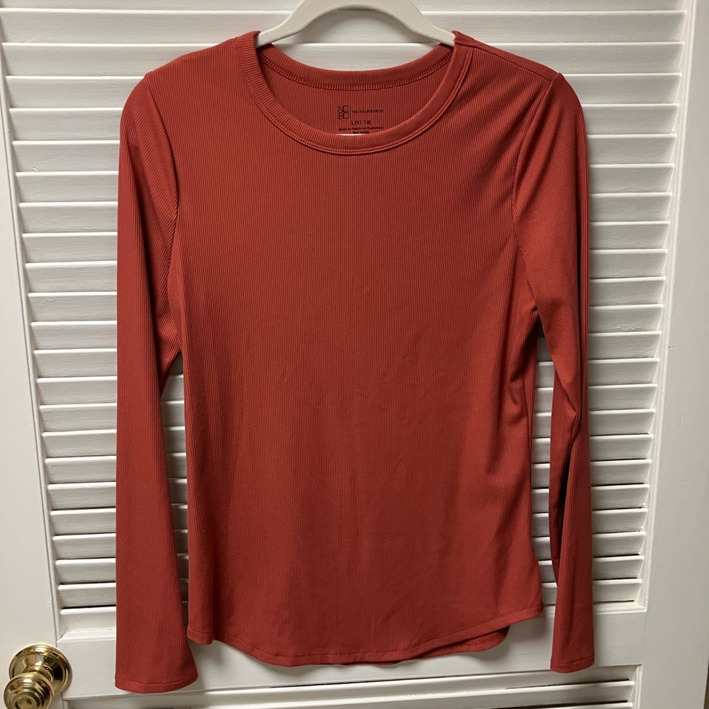 No Boundaries Long Sleeve Top in Warm Terracotta
